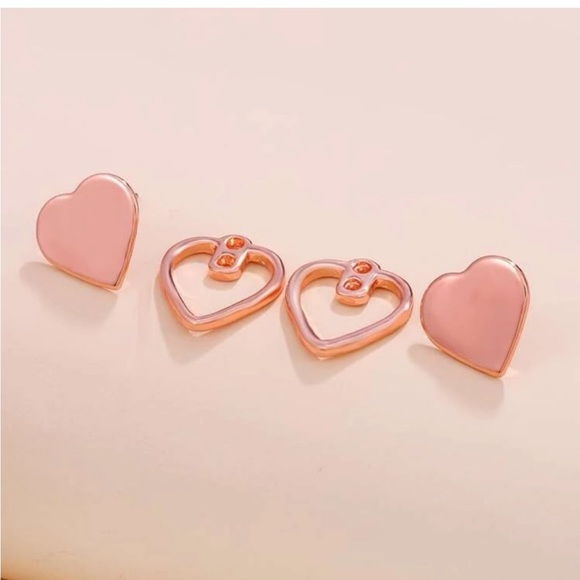 New Rose Golden Hearts, Modern Ear Jackets - Picture 5 of 5